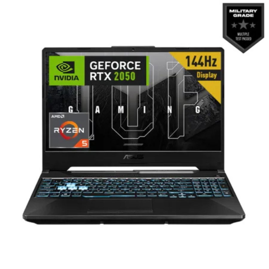 ASUS TUF Gaming A15 (FA506NFR-HN004W) Ryzen 7 7435HS, 8GB DDR5 5600MHz RAM, 512GB SSD, NVIDIA GeForce RTX 2050 4GB GDDR6 GPU, 15.6-inch Full HD, NO FINGERPRINT, WIFI6, WIN 11 GAMING LAPTOP